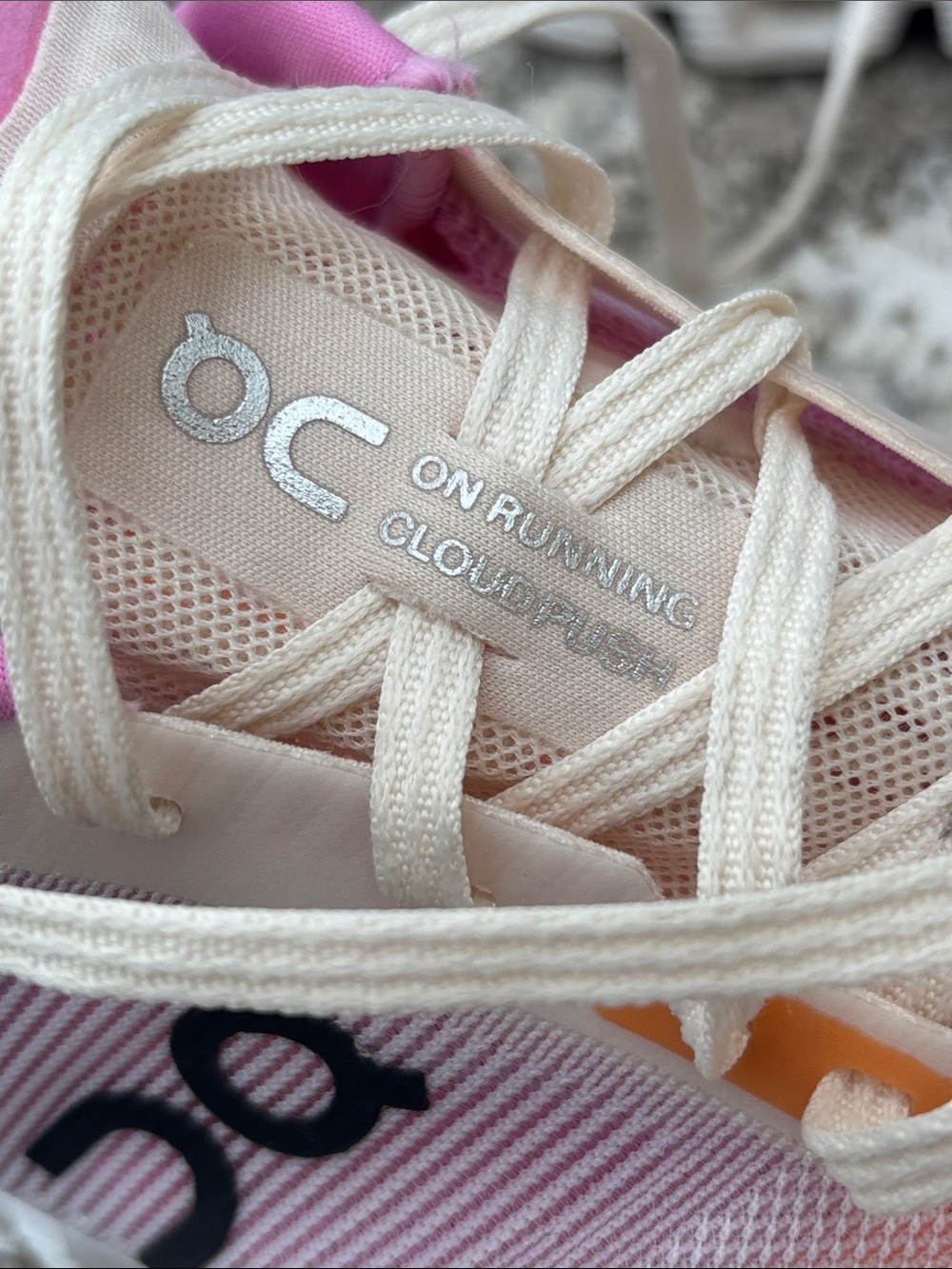 Women's On Running Cloud 6 Push Pink/Orange Cloud OC Sneakers - Picture 3 of 9